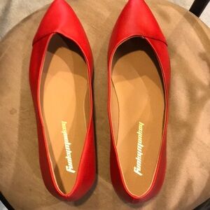 Funky Monkey Ladies Red Ballet Flats-Size 8